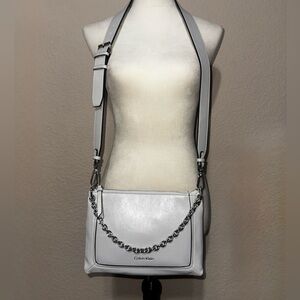 Calvin Klein gray Women’s Top Zipper Dual Strap Chain Crossbody